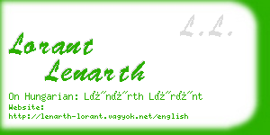 lorant lenarth business card